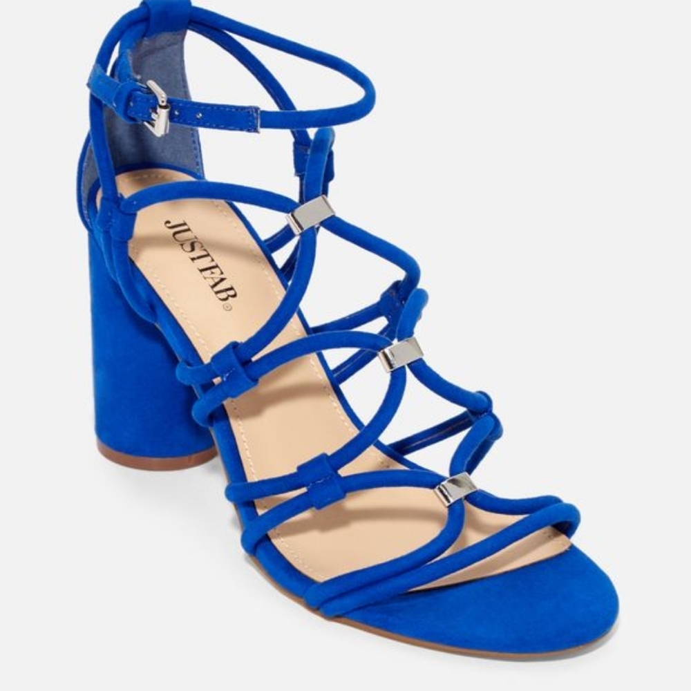 Royal Blue Strappy Cage Heels